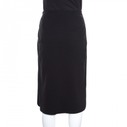 Pre Owned Diane Von Furstenberg Black Stretch Side Zip Detail Noemi Pencil Skirt L