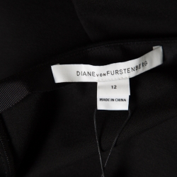 Pre Owned Diane Von Furstenberg Black Stretch Side Zip Detail Noemi Pencil Skirt L