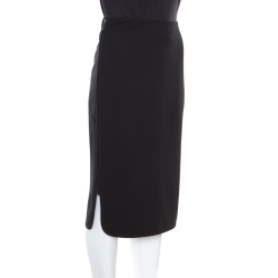 Pre Owned Diane Von Furstenberg Black Stretch Side Zip Detail Noemi Pencil Skirt L