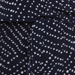 Pre Owned Diane Von Furstenberg Navy Blue and White Dotted Silk Belted Eva Jumpsuit XL