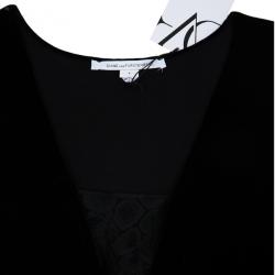 Pre Owned Diane Von Furstenberg Casey Silk Velvet Lace Dress L