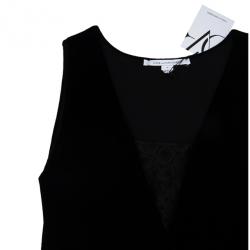 Pre Owned Diane Von Furstenberg Casey Silk Velvet Lace Dress L