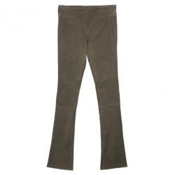 Pre Owned Diane Von Furstenberg Gretel Weathered Leather Pants Size S
