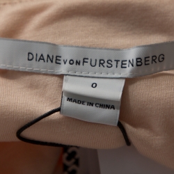 Pre Owned Diane von Furstenberg Cream Floral Lace Julianna Wrap Maxi Dress XS