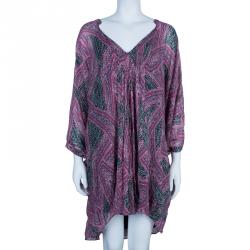 Pre Owned Diane Von Furstenberg Pink Fleurette Chiffon Dress L