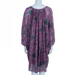 Pre Owned Diane Von Furstenberg Pink Fleurette Chiffon Dress L