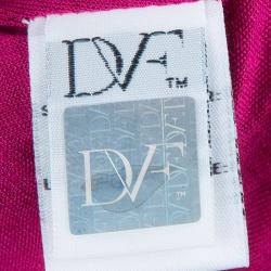 Pre Owned Diane Von Furstenberg Burgundy Zarita Lace Dress L