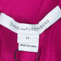 Pre Owned Diane Von Furstenberg Burgundy Zarita Lace Dress L