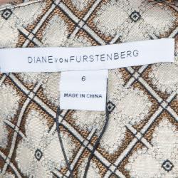 Pre Owned Diane Von Furstenberg Gold Carrie Two Dress M