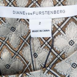 Pre Owned Diane Von Furstenberg Gold Carrie Two Dress S