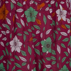 Pre Owned Diane Von Furstenberg Floral Print Davi Top L