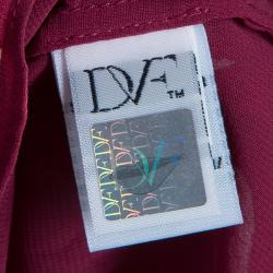 Pre Owned Diane Von Furstenberg Floral Print Davi Top L