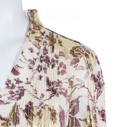 Pre Owned Diane Von Furstenberg Cream Printed Layla Dress XL