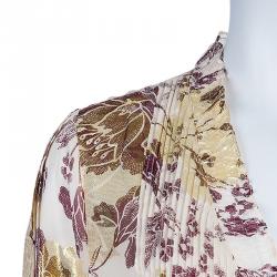 Pre Owned Diane Von Furstenberg Cream Printed Layla Dress XL