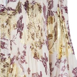 Pre Owned Diane Von Furstenberg Cream Printed Layla Dress XL