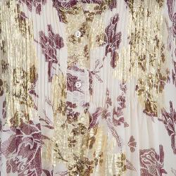 Pre Owned Diane Von Furstenberg Cream Printed Layla Dress XL