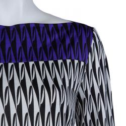 Pre Owned Diane Von Furstenberg Multicolor Printed Silk Jersey Ruri Dress L