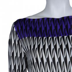 Pre Owned Diane Von Furstenberg Multicolor Printed Silk Jersey Ruri Dress L