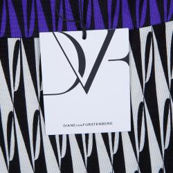 Pre Owned Diane Von Furstenberg Multicolor Printed Silk Jersey Ruri Dress L