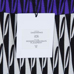 Pre Owned Diane Von Furstenberg Multicolor Printed Silk Jersey Ruri Dress L