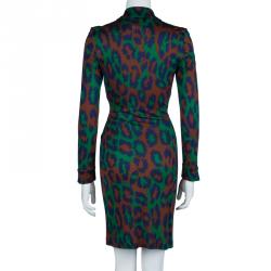 Pre Owned Diane von Furstenberg Multicolor Animal Print Savannah Wrap Dress XS