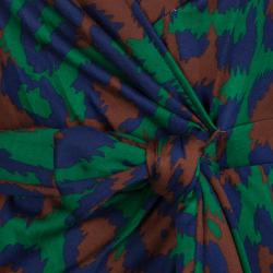 Pre Owned Diane von Furstenberg Multicolor Animal Print Savannah Wrap Dress XS