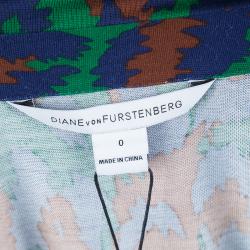 Pre Owned Diane von Furstenberg Multicolor Animal Print Savannah Wrap Dress XS