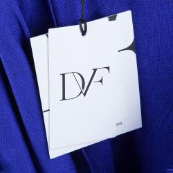 Pre Owned Diane Von Furstenberg Cobalt Blue Zarita Lace Dress M