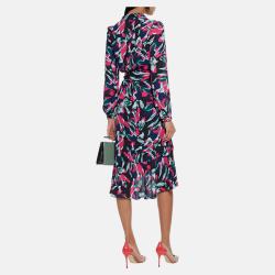 Pre Owned Diane Von Furstenberg Polyester Knee Length Dress M