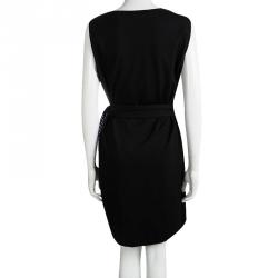 Pre Owned Diane Von Furstenberg Black Silk Tie Detail Dhalia Dress XL