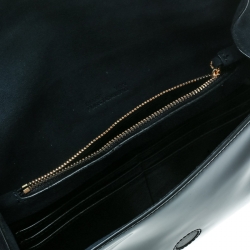 Pre Owned Diane Von Furstenberg Navy Blue/Black Suede and Patent leather Uptown Clutch