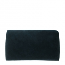 Pre Owned Diane Von Furstenberg Navy Blue/Black Suede and Patent leather Uptown Clutch