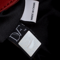 Pre Owned Diane Von Furstenberg Red Nubuck Leather Bullseye Crossbody Bag