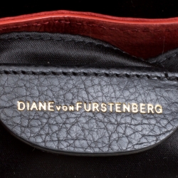 Pre Owned Diane Von Furstenberg Red Nubuck Leather Bullseye Crossbody Bag