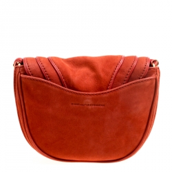 Pre Owned Diane Von Furstenberg Red Nubuck Leather Bullseye Crossbody Bag