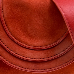 Pre Owned Diane Von Furstenberg Red Nubuck Leather Bullseye Crossbody Bag