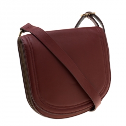 Pre Owned Diane Von Furstenberg Red Leather Crossbody Bag