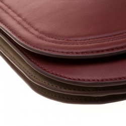 Pre Owned Diane Von Furstenberg Red Leather Crossbody Bag