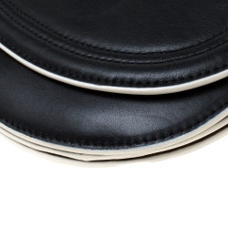 Pre Owned Diane von Furstenberg Black Leather Small Saddle Crossbody Bag