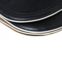 Pre Owned Diane von Furstenberg Black Leather Small Saddle Crossbody Bag