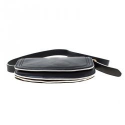 Pre Owned Diane von Furstenberg Black Leather Small Saddle Crossbody Bag