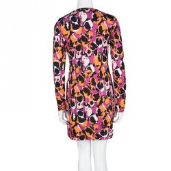 Pre Owned Diane Von Furstenberg Multicolor Printed Silk Jersey Reina Dress M