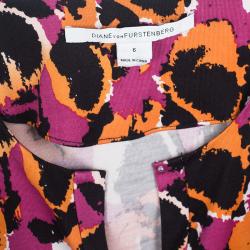 Pre Owned Diane Von Furstenberg Multicolor Printed Silk Jersey Reina Dress M