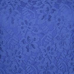 Pre Owned Diane Von Furstenberg Blue Lace Zarita Long Sleeve Dress M