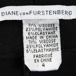 Pre Owned Diane Von Furstenberg Black Knit Elasticized Waist Stephanie Leggings S