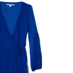 Pre Owned Diane Von Furstenberg Blue 'Catroux' Chiffon Maxi Dress M