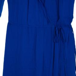 Pre Owned Diane Von Furstenberg Blue 'Catroux' Chiffon Maxi Dress M