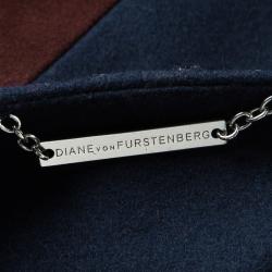 Pre Owned Diane Von Furstenberg Colorblock Wool Leather Panel Tanaquil Long Coat L