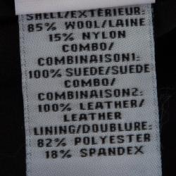 Pre Owned Diane Von Furstenberg Colorblock Wool Leather Panel Tanaquil Long Coat L