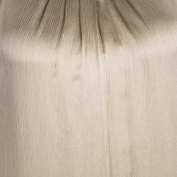 Pre Owned Diane Von Furstenberg Beige Crinkled Silk Tiered Long Sleeve Tiari Dress S